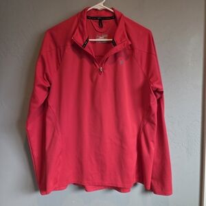 Under Armour Women's Bright Coral Pink Quarter-Zip Pullover